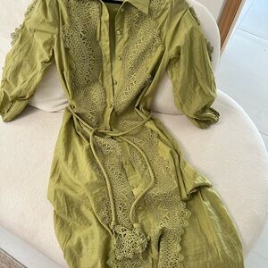 Olive Green Lace Dress